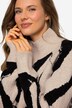 Pullover, bølgemønster, rullekrave, lange ærmer, uldindhold
