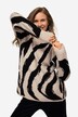 Pullover, bølgemønster, rullekrave, lange ærmer, uldindhold