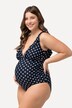 Maillot de bain Bellieva, vêtement de maternité, motif à pois et ruchés autour du décolleté