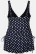 Tankini Bellieva (deux pièces), vêtement de maternité, motif à pois et volant à la base, fronces sur le côté gauche