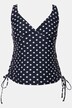 Tankini Bellieva (deux pièces), vêtement de maternité, motif à pois et volant à la base, fronces sur le côté gauche