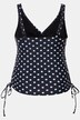 Tankini Bellieva (deux pièces), vêtement de maternité, motif à pois et volant à la base, fronces sur le côté gauche