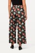 Hose, Jersey mit Blüten, gerades Bein, Elastikbund