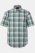 Chemise à carreaux. Manches courtes et col à pointes boutonnées. Coupe Modern Fit, jusqu'au 8XL.