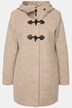 Duffle-coat en laine mélangée, ligne en A avec capuche, manches longues et boutons oblongs