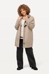 Duffle-coat en laine mélangée, ligne en A avec capuche, manches longues et boutons oblongs