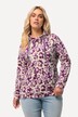Sweatshirt, bloemen, opstaande kraag, lange raglanmouwen