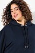 Sweat-shirt à capuche oversized, manches longues et message imprimé