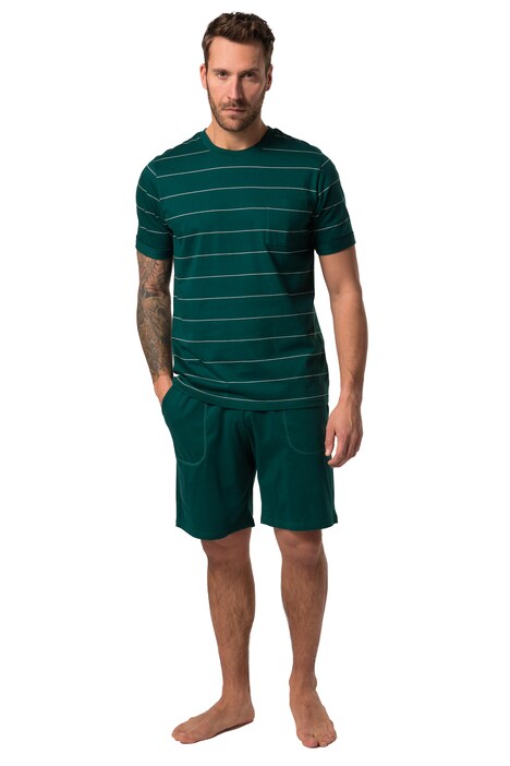 Pyžamo, krátké dvojdílné, pruhované tričko, šortky, do 8XL