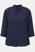 Bluse, heldekkende trykk, ståkrage, 3/4 ermer, krepp