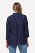 Bluse, heldekkende trykk, ståkrage, 3/4 ermer, krepp