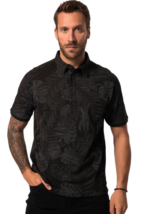 Polokošile, krátké rukávy, piké, květovaný potisk, do 8XL