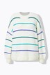 Pullover, oversized, Grobstrick, Colorringel, Rundhals, Langarm
