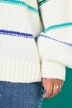 Pullover, oversized, Grobstrick, Colorringel, Rundhals, Langarm