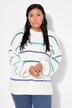 Pullover, oversized, Grobstrick, Colorringel, Rundhals, Langarm