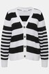 Cardigan, boxy fit, gestreepte mix, V-hals, lange mouwen