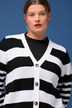 Cardigan, boxy fit, gestreepte mix, V-hals, lange mouwen