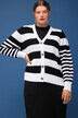 Cardigan, boxy fit, gestreepte mix, V-hals, lange mouwen