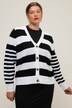 Cardigan, boxy fit, gestreepte mix, V-hals, lange mouwen