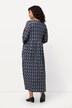 Jerseykjole, A-linje, omslagslook, V-hals, 3/4 erme