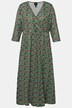 Jerseykleid, Punkte, Wickeloptik, V-Ausschnitt, 3/4-Arm