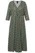 Žerzejové šaty, puntíky, zavinovací vzhled, výstřih do V, 3/4 rukávy