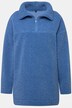Sweater, oversized i teddyfleece med rund hals