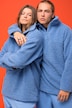 Sweater, oversized i teddyfleece med rund hals