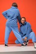 Sweater, oversized i teddyfleece med rund hals