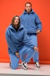 Sweater, oversized i teddyfleece med rund hals