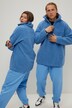 Sweater, oversized i teddyfleece med rund hals