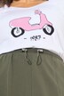 Jupe midi en sweat. Taille froncée, poches. Coupe évasée
