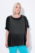 Blusa di chiffon dal taglio oversize con scollo rotondo e mezze maniche