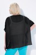 Blusa di chiffon dal taglio oversize con scollo rotondo e mezze maniche