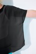 Blusa di chiffon dal taglio oversize con scollo rotondo e mezze maniche