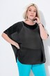 Blusa di chiffon dal taglio oversize con scollo rotondo e mezze maniche