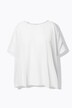 Chiffonbluse, oversized, rund hals, halve ærmer