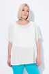 Chiffonbluse, oversized, rund hals, halve ærmer