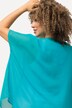 Chiffonbluse, oversized, rund hals, halve ærmer