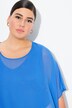 Chiffonbluse, oversized, rund hals, halve ærmer
