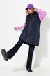 Gilet matelassé, col montant et capuche. Silhouette en A. Matière recyclée.