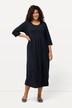 Robe en jersey, silhouette en A, couture empire, col rond, manches 3/4