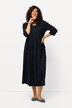 Robe en jersey, silhouette en A, couture empire, col rond, manches 3/4