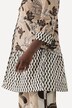 Tunique en tissu fluide slinky, col de chemise et patte de boutonnage invisible, manches 3/4