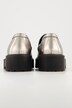 Mocassins en cuir véritable, couleur argentée et semelle plateforme