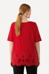 T-shirt à col rond et manches courtes, ourlet « festonné » et broderies