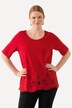 T-shirt à col rond et manches courtes, ourlet « festonné » et broderies