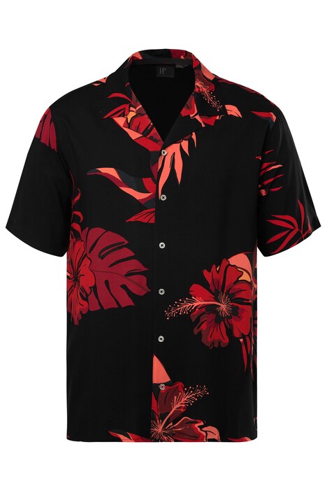 Košile, krátké rukávy, květovaný potisk, Cuba límeček, Cuba střih, do 8XL