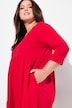 Robe en jersey avec poches, couture empire, décolleté en V et manches 3/4