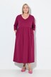 Jersey jurk, empirenaad, V-hals, 3/4-mouwen, zakken